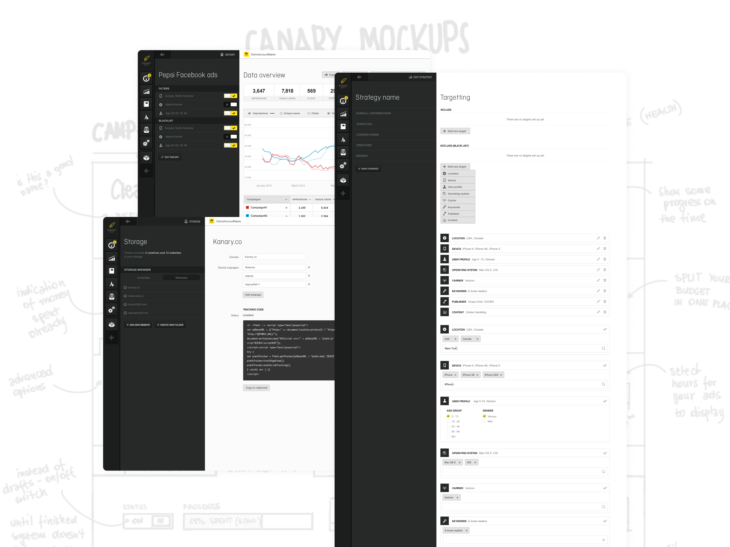 Part of the dashboard for Kanary NEST DSP