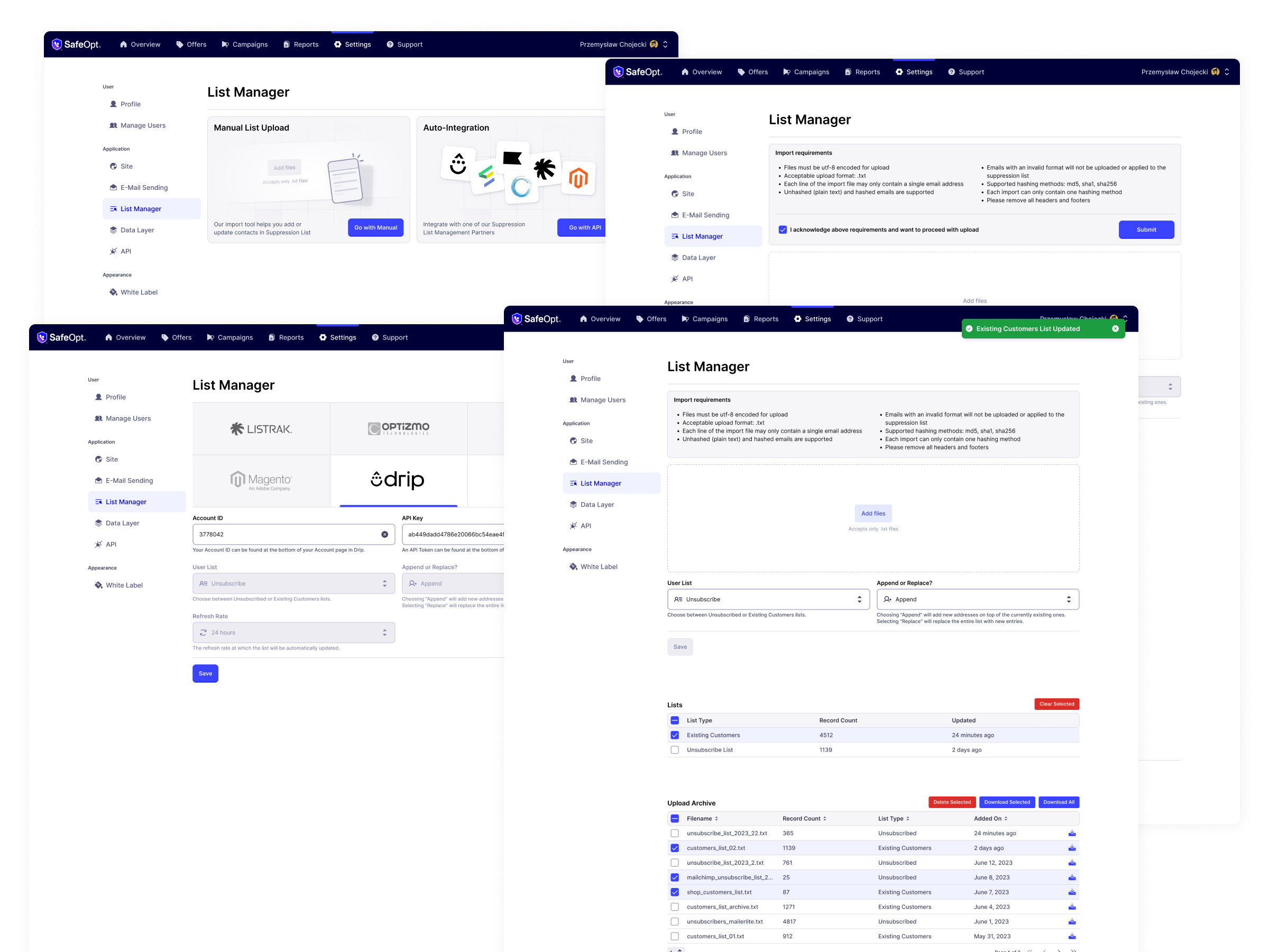 Dashboard redesign project for SafeOpt™